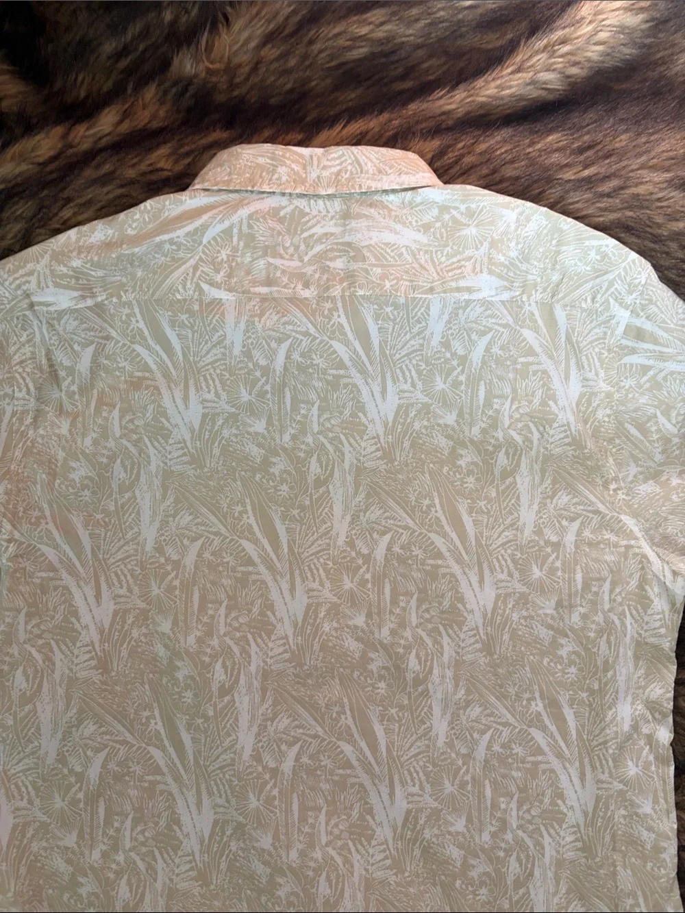 Banana Republic Slim Fit Botanical Print Short-Sleeve Button-Down Size Medium